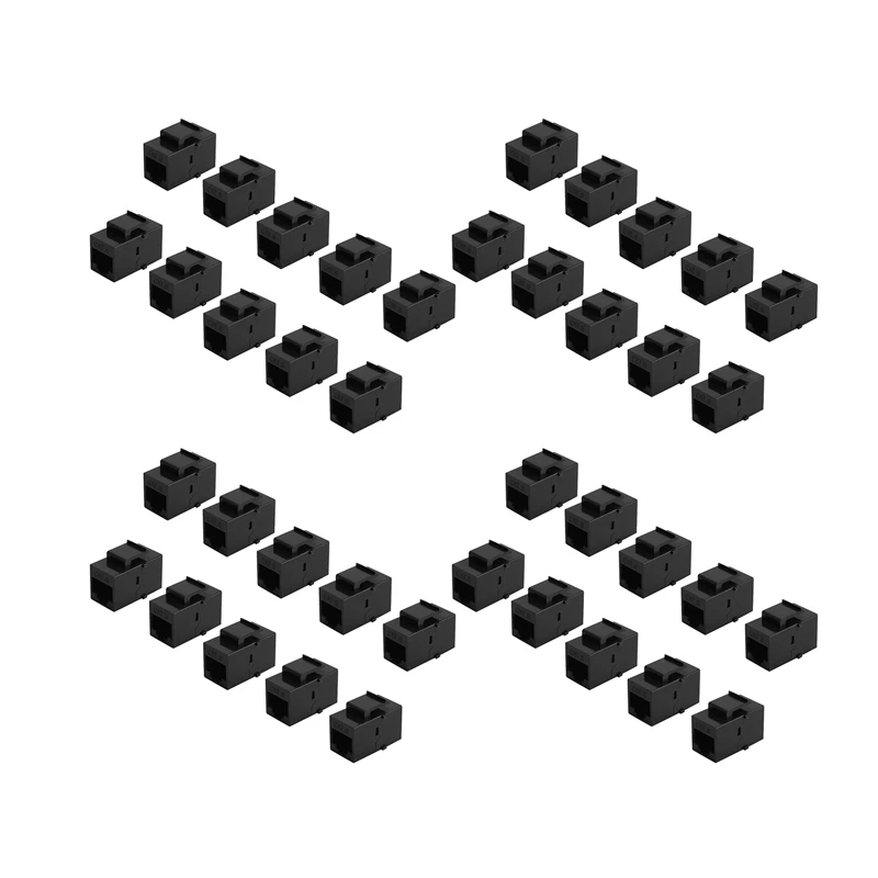 Разъем RJ45 Keystone Jack Cat6, 40 шт., удлинитель, соединитель Ethernet сети LAN Cat 6, переходник, удлинитель, черный