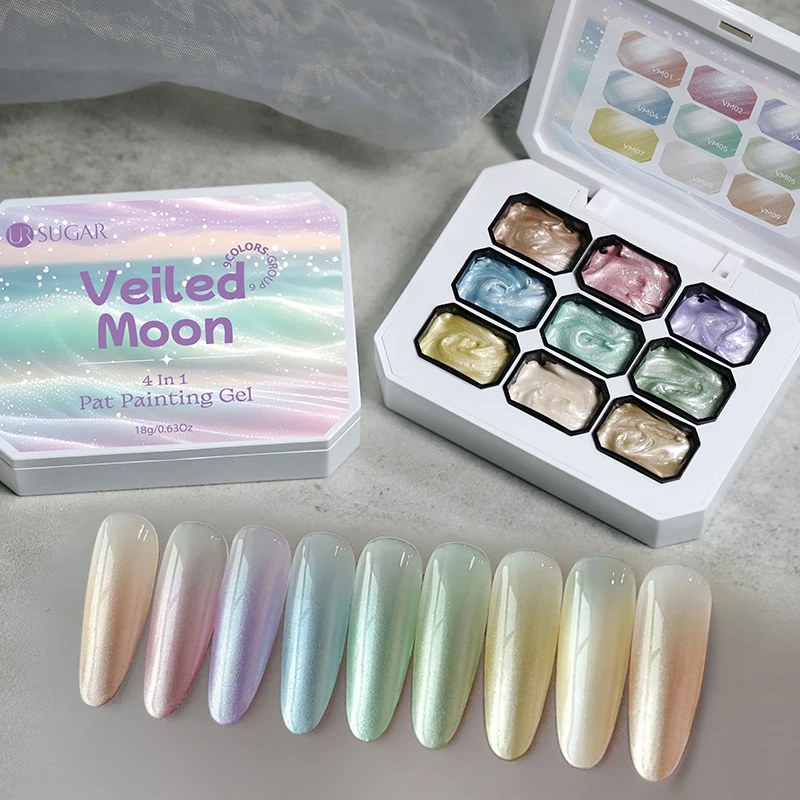 UR SUGAR Shell Pat Painting Гель-лак для ногтей Soak Off УФ-гель для маникюра Похлопывание ногтей Эффект румян Твердый гель-палетка DIY