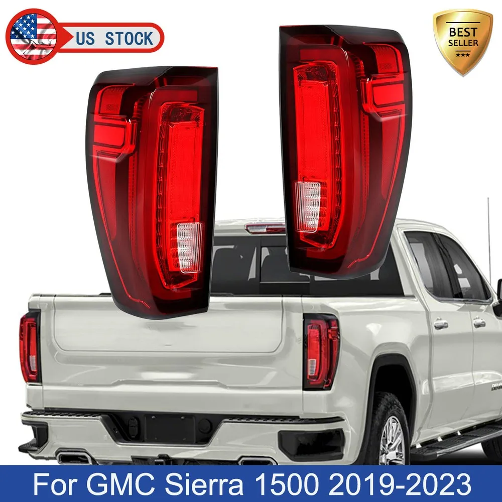 Левый и правый светодиодный задний фонарь для GMC Sierra 1500, 4 двери, 2019-2023, задний стоп-сигнал, автомобильный задний фонарь в сборе, стоп-сигнал