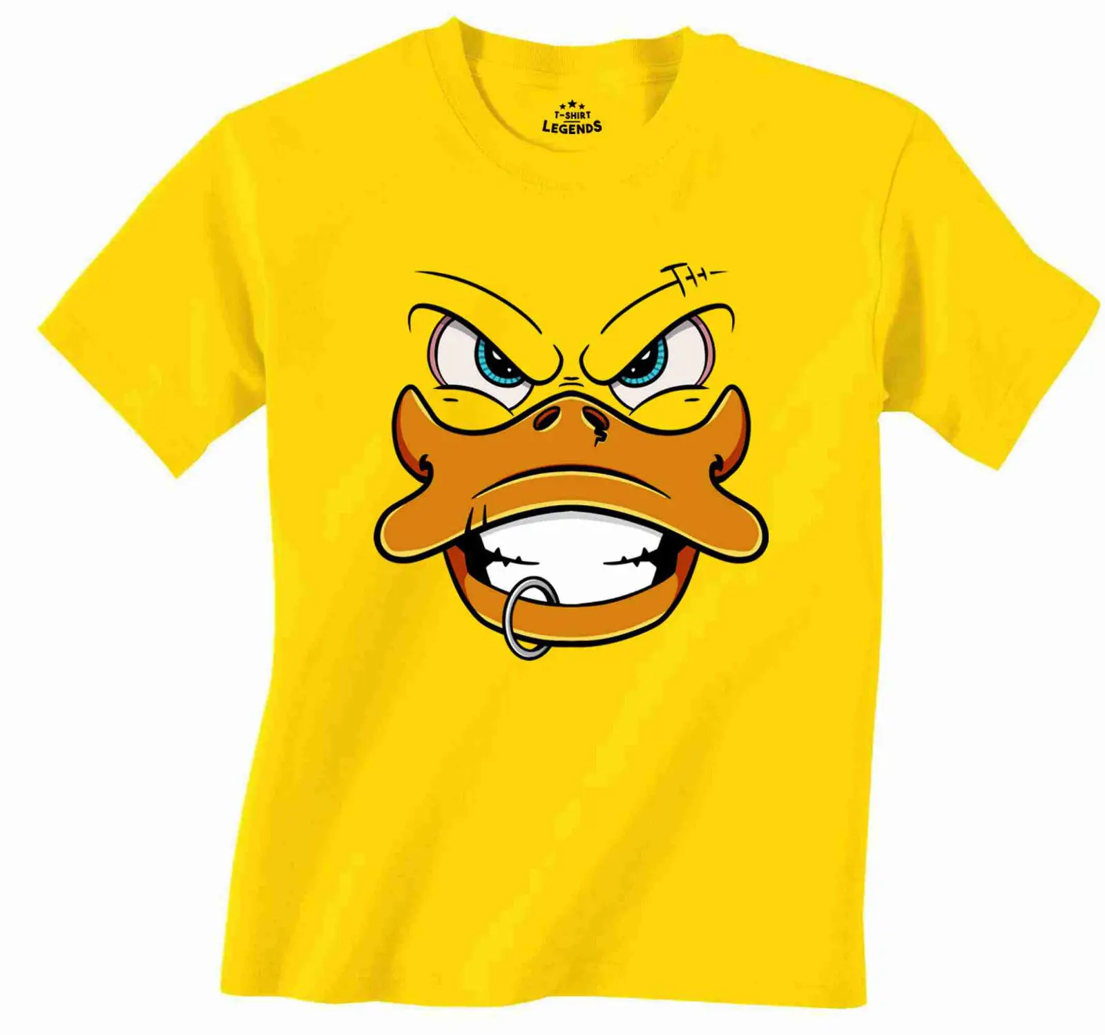 Caoutchouc Punk Grunge Metal Style Model 100% Coton Hommes Jaune