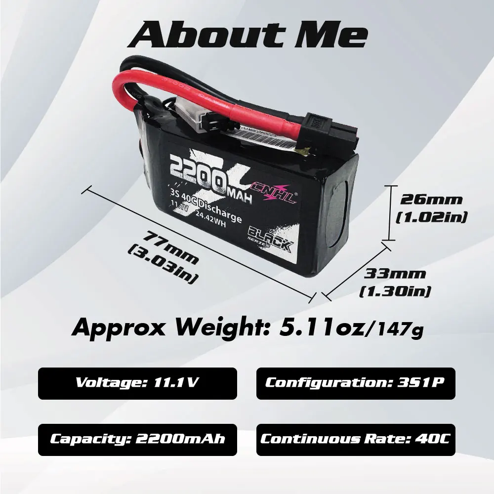Фото 2 шт. CNHL 3S Lipo аккумулятор 40C 2200 мАч 11,1 В короткий с вилкой Deans T XT60 для радиоуправляемого автомобиля, дрона, самолета, квадрокоптера, вертолета, FPV №3