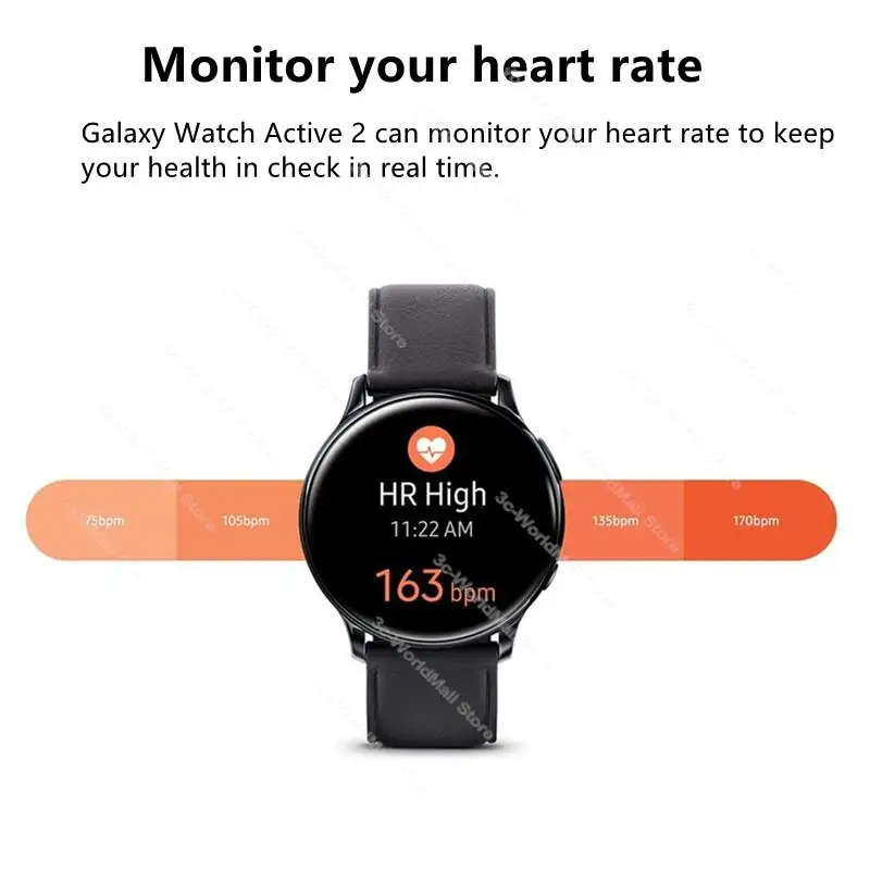 Фото Оригинальные Смарт-часы Samsung Galaxy Watch Active 2 R825 с GPS, датчиком сердечного ритма, часы с мониторингом здоровья 40 мм/44 мм №2