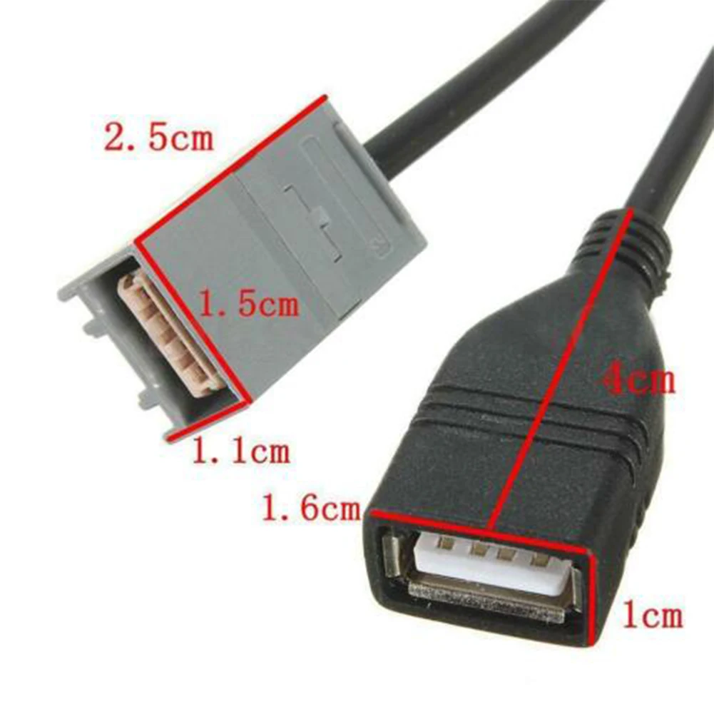 Фото Гнездовой Кабель USB порт 60 см для Jazz для Odyssey чтения флэш-накопителей USB AUX адаптер Порт черный заряжает устройство №5