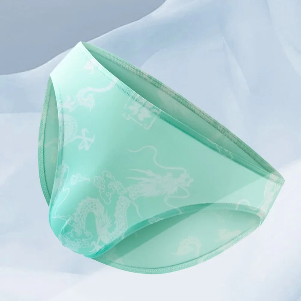 Чоловічі трусы Cool IceSilk Dragon Pattern Тонкі дихаючі зручні трусики Шовковистий трикутник Короткі трусики з опуклою мошонкою (art.: 3920c8f9fd1da) - 3920c8f9fd1da