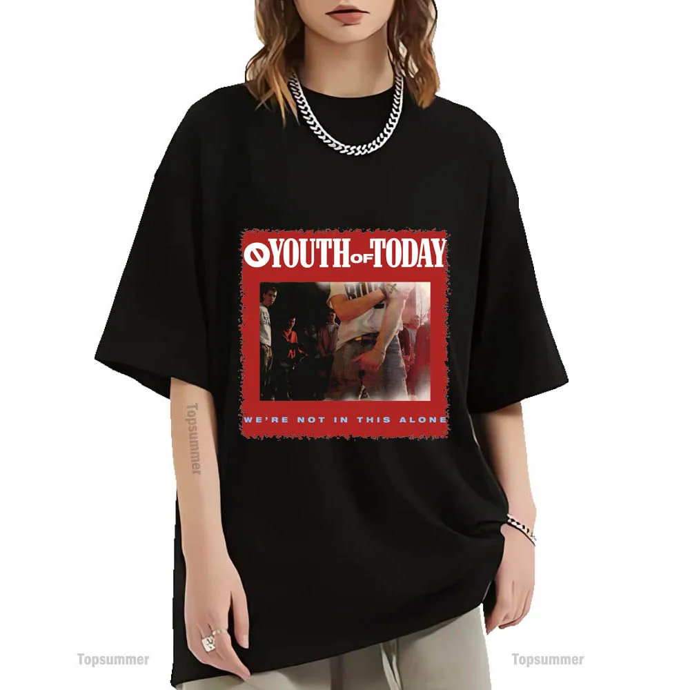 Футболка с надписью «We'm Not In This Album», женская футболка с надписью Youth of Today Tour, женская футболка в готическом стиле рок, Мужская черная футболка большого размера