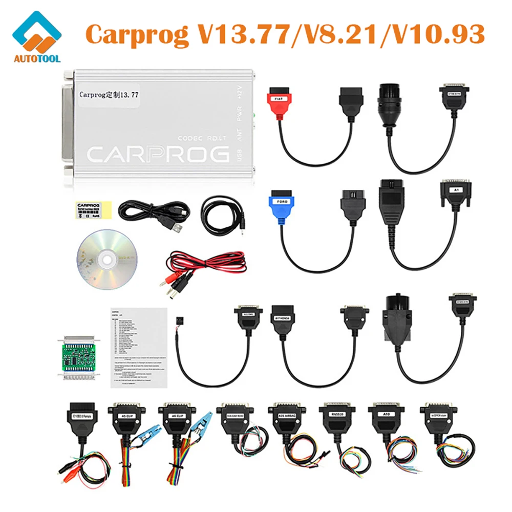 Онлайн-карпрог V13.77 CARPROG V8.21 V10.93 Автомобильные инструменты Бесплатная клавиатура Больше авторизации для подушек безопасности/радио/IMMO OBD2 Ремонт сброса ЭБУ