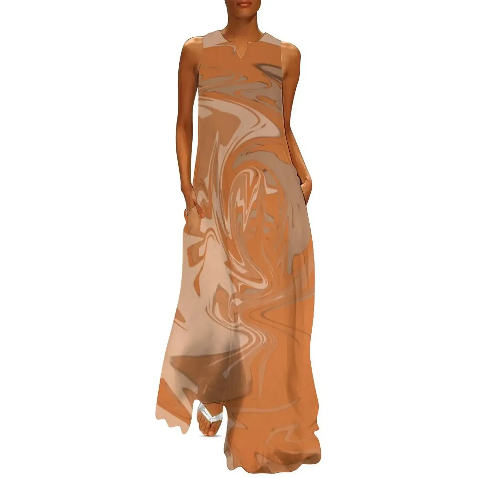 Длинное платье Burnt Orange Tie Dye, летняя юбка, элегантные шикарные женские платья, акция, вечерние платья, платье