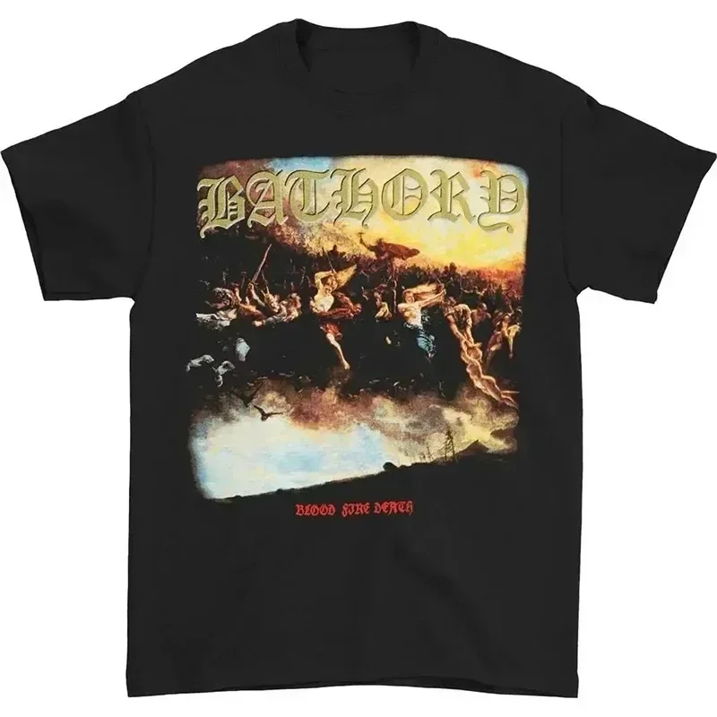Фото Футболка Bathory Black Metal Venom, летняя мужская футболка большого размера с короткими рукавами, хлопковая футболка, повседневная женская футболка в стиле хип-хоп, уличная одежда №4