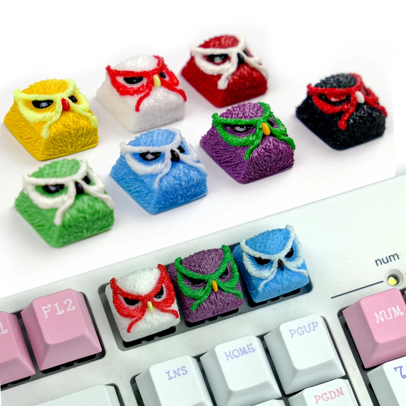 DIY смоляная клавиатура с изображением совы, персонализированная игровая механическая клавиатура, одна компьютерная кнопка, колпачок для клавиш TTC Cherry Shaft