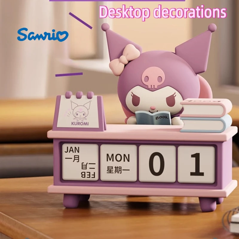 Sanrio Kuromi почтовый аксессуар Настольный календарь серия ручная офисная аниме периферийная коробка прозрачная ручная декорация для Стола Подарок Kawaii