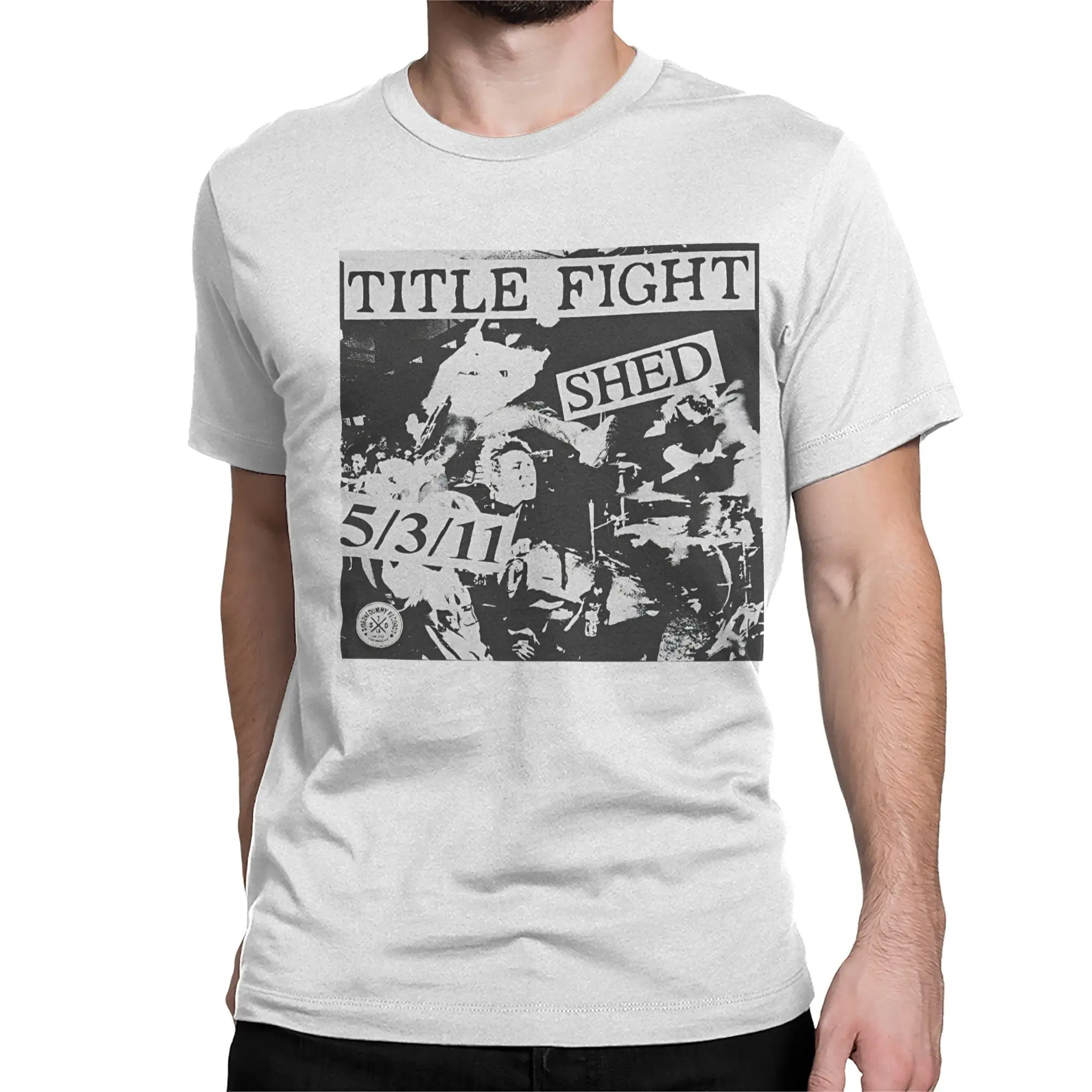 Фото Men's Title Fight Band Tour Band 80s   T Shirts  100% Cotton Clothing Funny Short Sleeve Round Collar Tees 4XL 5XL 6XL T-Shirt №2