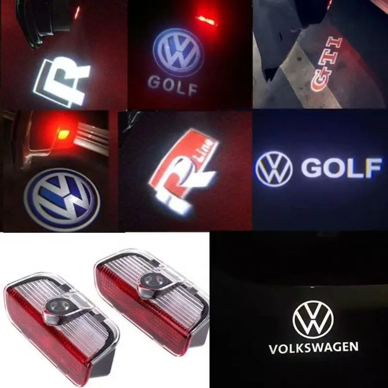 Фото 80% горячий светодиодный проектор с логотипом автомобильных дверей для VW R Golf 5 6 7 7.5 8 GTI GTD GTE MK5 MK6 MK7 CC Passat B6 B7 B8 B9 C6 C7 C8 Tigu №3