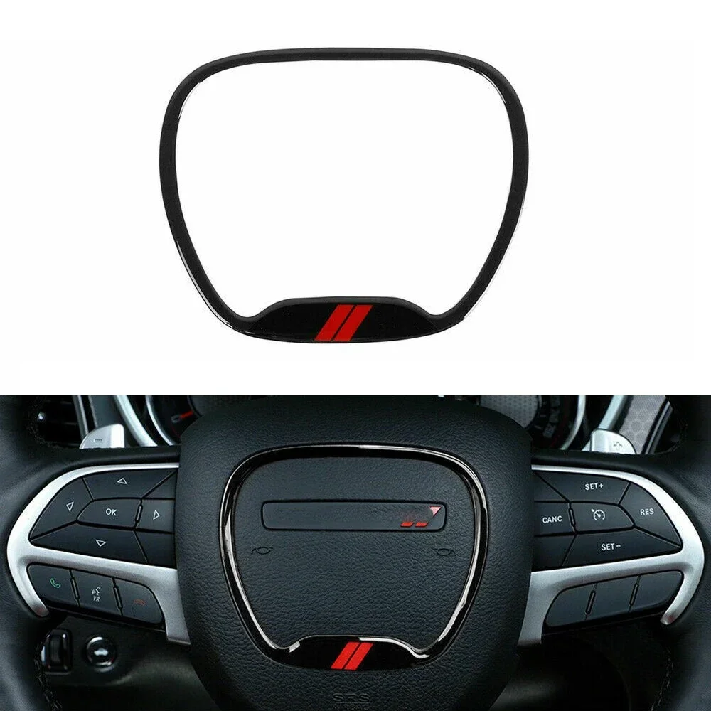 Накладка на рулевое колесо для Dodge, Challenger Charger 2015 +, Durango, центральное кольцо на рулевое колесо, отделка, автомобильные аксессуары