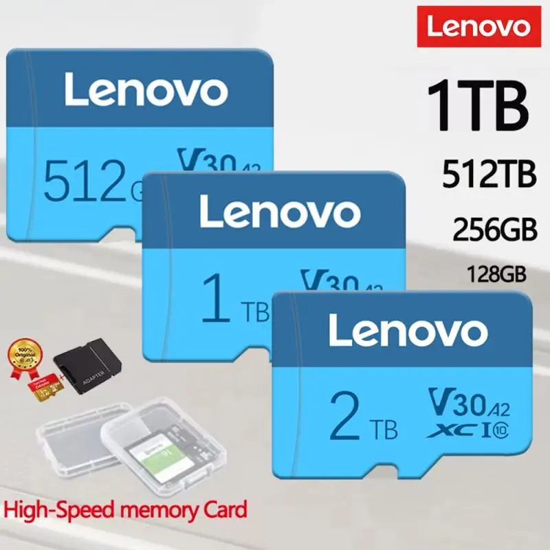 Lenovo Micro Memory SD Card 128 ГБ 256 ГБ 512 ГБ SD-карта SD/TF Flash Card 128 256 512 ГБ 2 ТБ Карта памяти 1 ТБ для камеры телефона