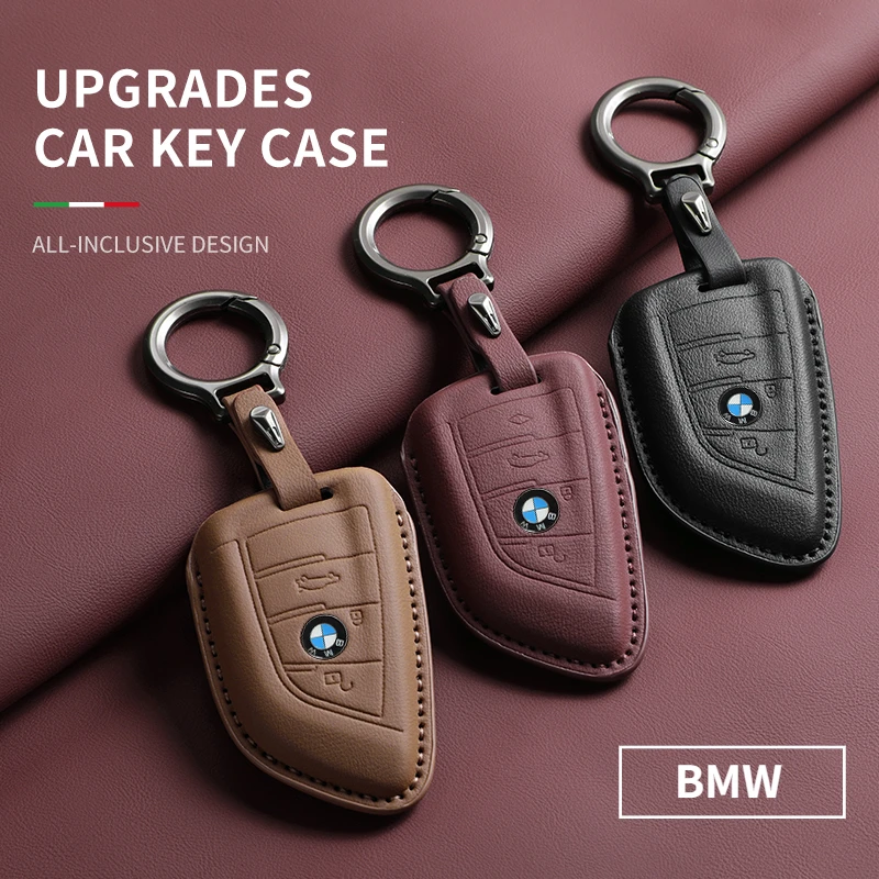 Оригинальный цветной кожаный чехол для ключей автомобиля для BMW 3 4 5 серии X2 X3 X4 X5 F10 F20 M3 M4 E34 E36 525 320i, аксессуары для авто ключей