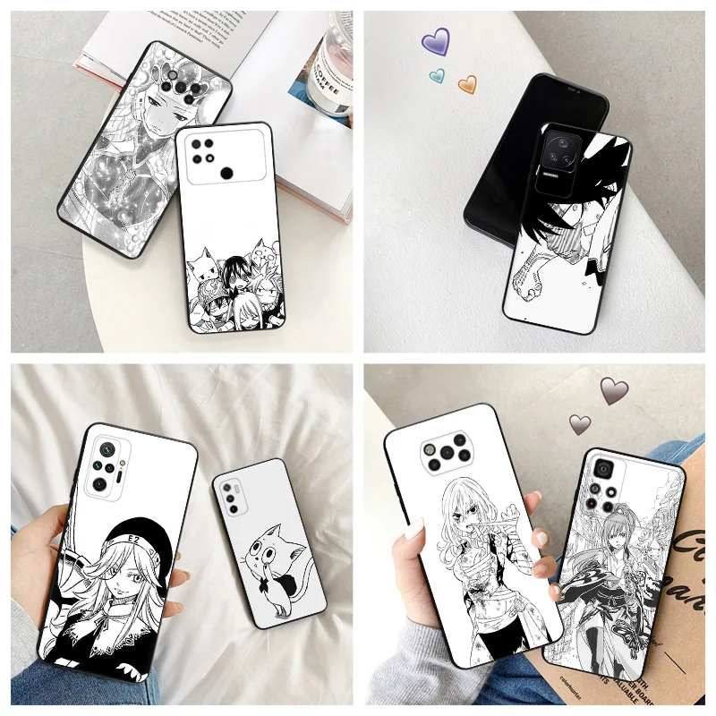 Силиконовый черный чехол для телефона Xiaomi Mi Poco C61 F5 F4 GT F3 F1 X4 X3 X5 M3 M4 Pro M5 M5S C51 C50 C40 Manga EDENS ZERO Cover