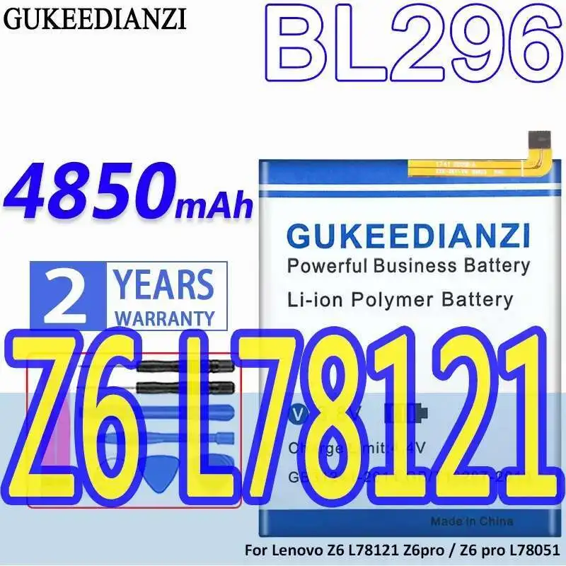 Аккумулятор мобильного телефона для Lenovo Z6 L78121 Z6pro Z6 Pro L78051 BL296, долговечный, 4850 мАч, прочный