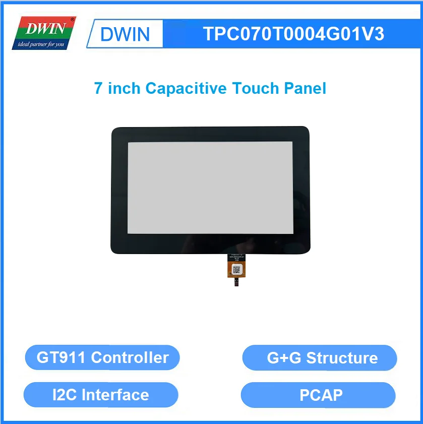 DWIN 7-дюймовый CTP Pcap 85% емкостный сенсорный экран с коэффициентом пропускания TPC070T0004G01V3