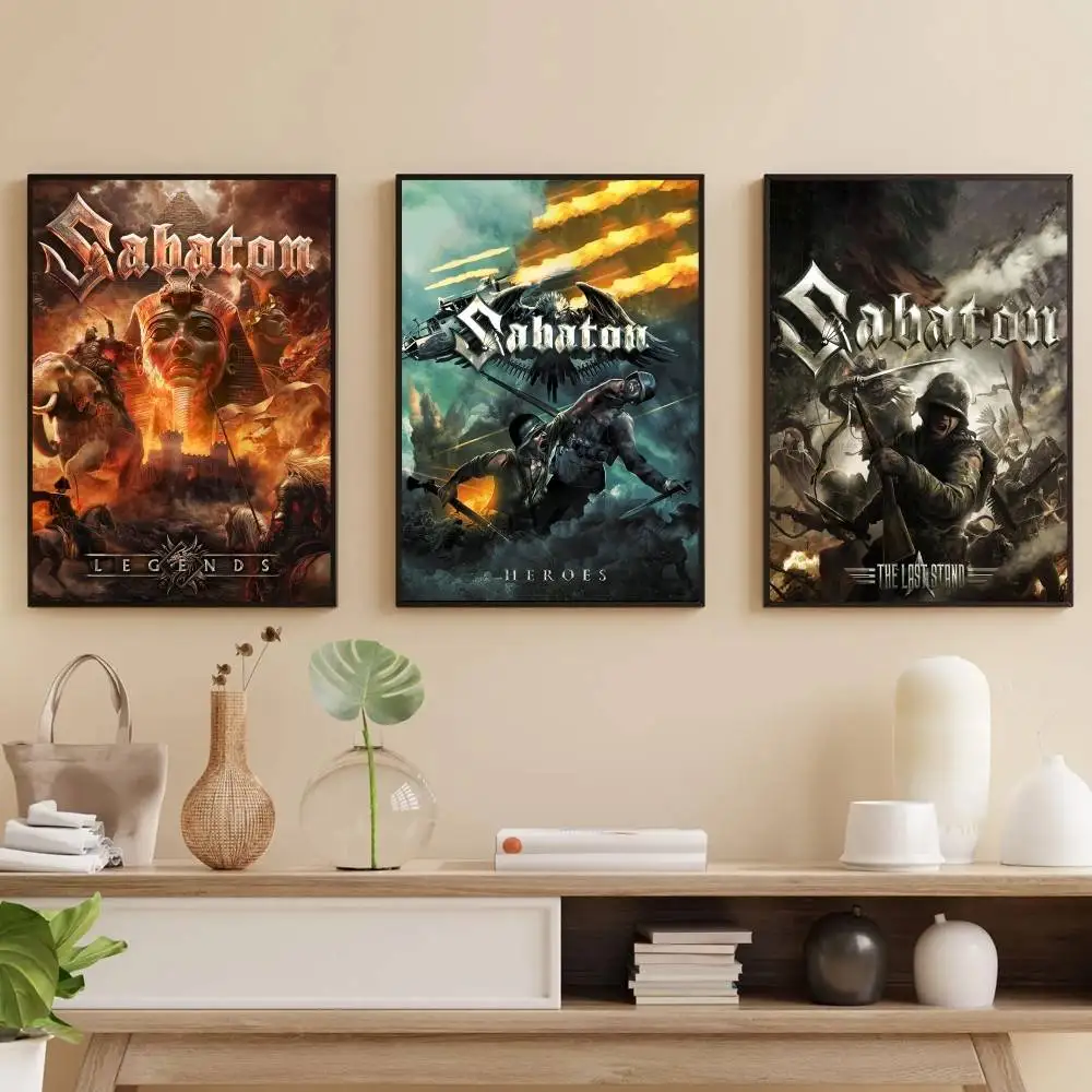 Плакат S-Sabaton Band Legends, самоклеящаяся художественная водостойкая бумажная наклейка, кофейня, бар, комната