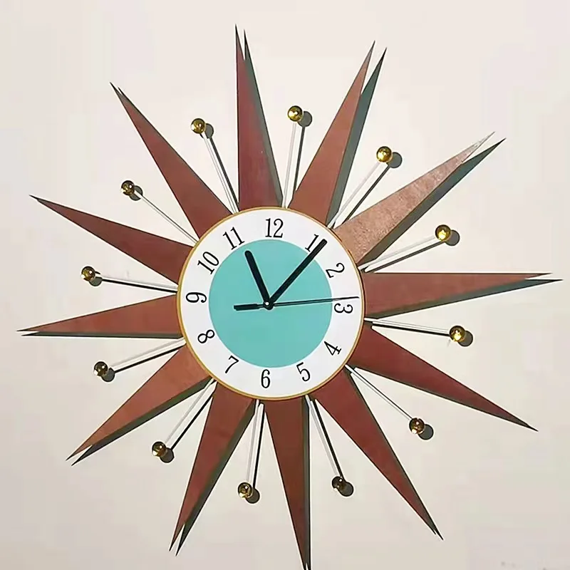 18 дюймовые настенные часы в средневековом стиле Starburst Sunburst, настенные часы без батареи, высококачественные портативные часы, домашний таймер