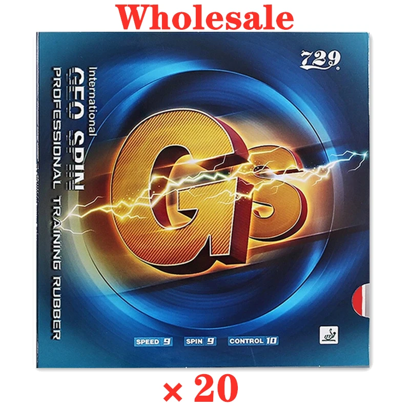 Фото 20 шт., оптовая продажа, оригинальная резиновая губка Дружба 729 GS GEO SPIN для настольного тенниса (наполовину липкая + губка GS), губка для пинг-понга GEOSPIN №1