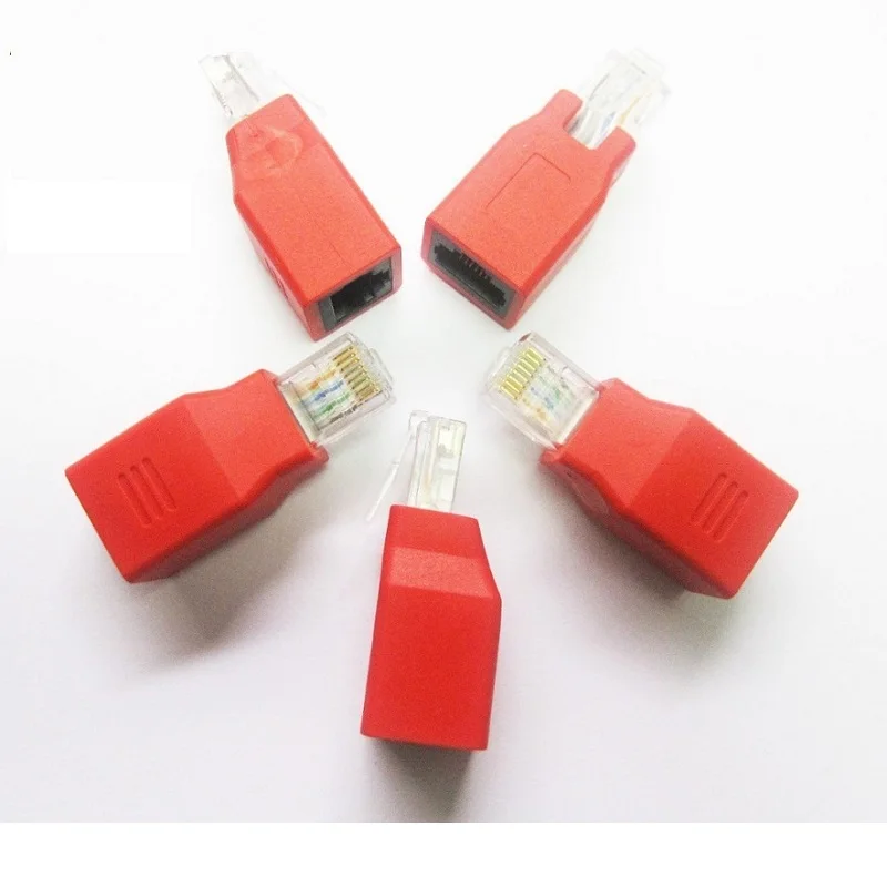Фото Сетевой Ethernet-разъем RJ45, штекер-гнездо, кабельный адаптер, обратное подключение 1-8 №2