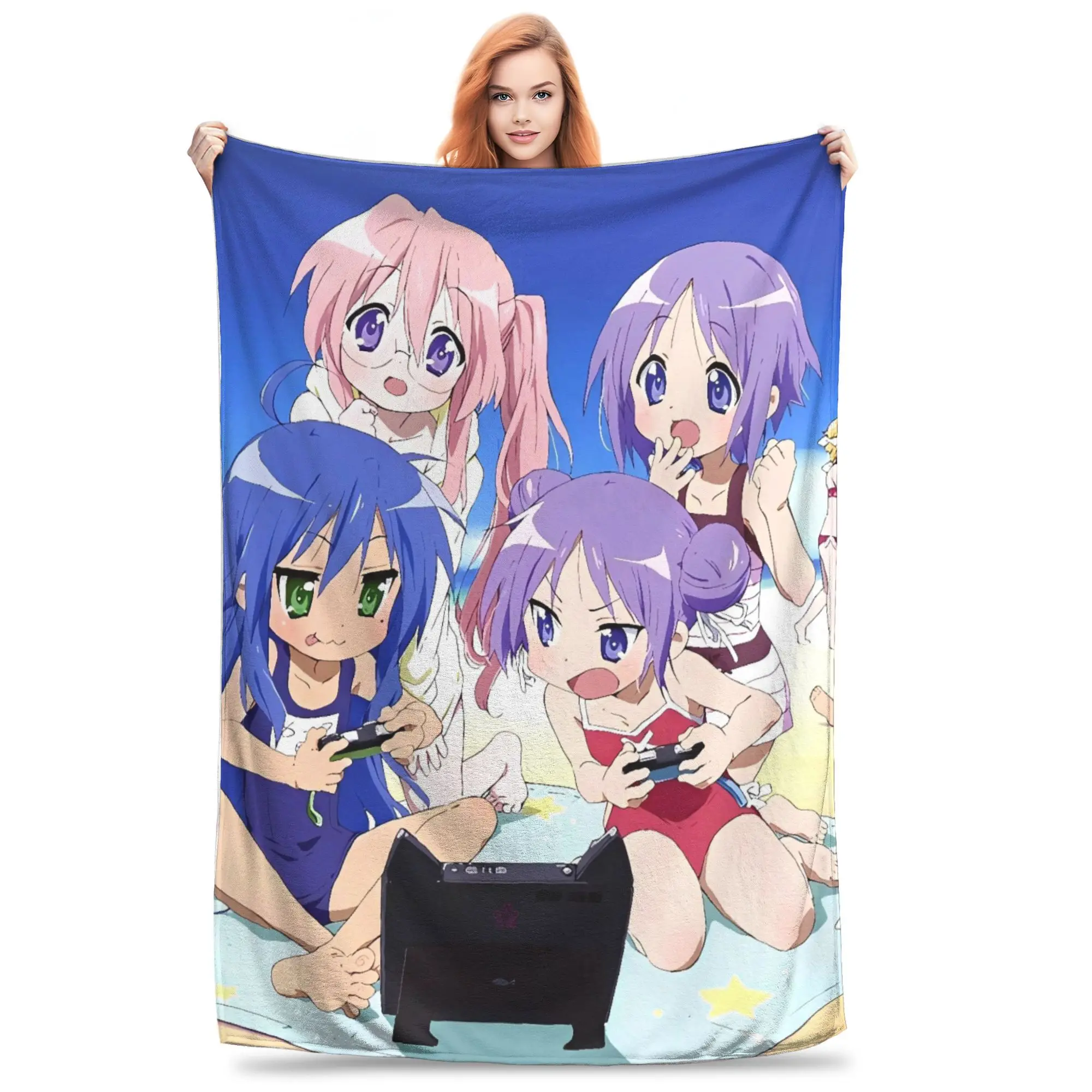 Мягкое теплое одеяло для детей, путешествий, Lucky Star Miyuki Kagami Tsukasa Konata, одеяло для домашнего декора, пушистое покрывало для дивана-кровати