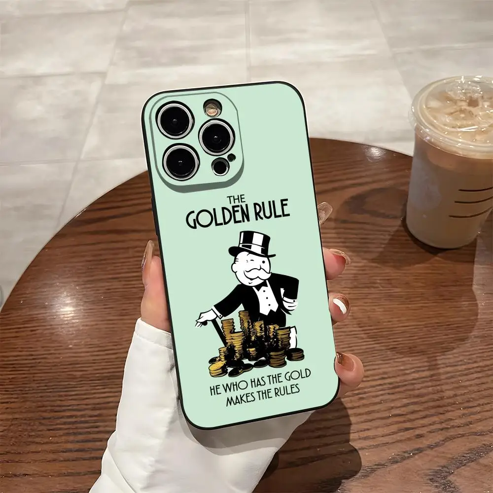Фото Чехол для телефона Dollar Alec Monopoly Man для iPhone 17 Ari 16 E Pro Max 15 14 13 Mini 12 Pro 11 XS Max 7 8 Plus, черный мягкий корпус №4