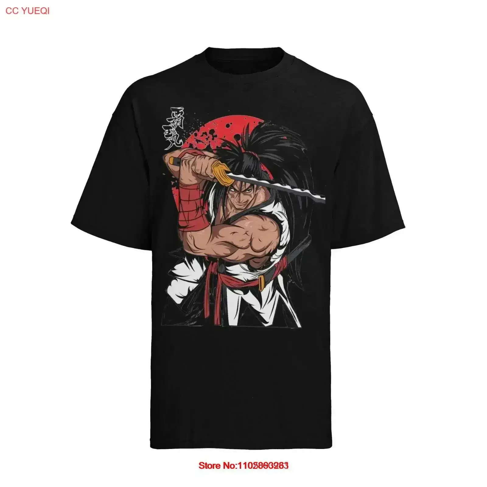 Мужская хлопковая футболка с изображением аниме Haohmaru Samurai Shodown S XXXL, винтажный стильный топ с рисунком для повседневной носки, универсальный стильный