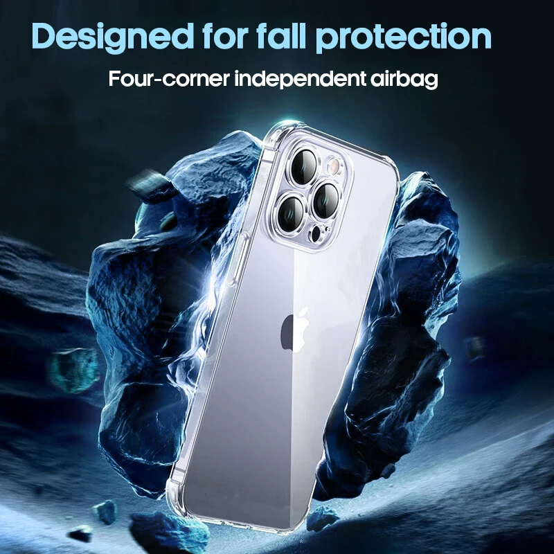 Фото Роскошный прозрачный противоударный чехол для iPhone 15 14 13 12 11 Pro Max, чехол для телефона iPhone 13 12 Mini X XR XS 7 8 Plus se, задняя крышка №2