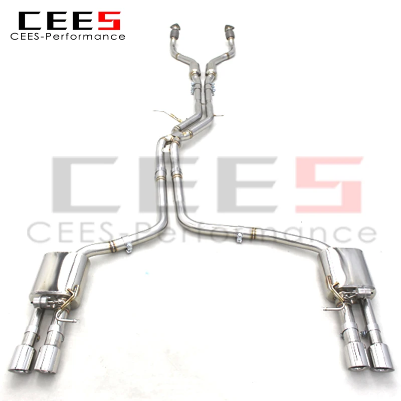 Фото CEES Valvetronic Catback выхлопная труба для Audi A7 C7/C8 3.0T 2012-2023 муфель выхлопной трубы из нержавеющей стали №2