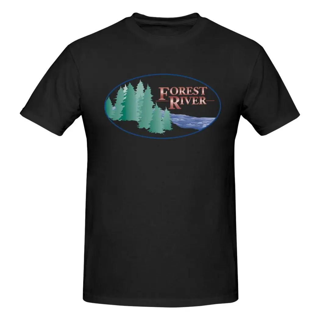 Повседневная футболка Forest River Мужские футболки Модные футболки с коротким рукавом и круглым вырезом с коротким рукавом