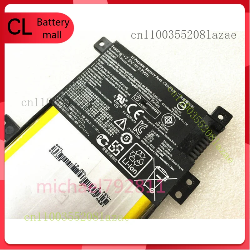 Фото Новый оригинальный аккумулятор C21N1401 7,6 В 37 Втч для Asus X455LA C21PQCH PP21AT149Q-1 №2