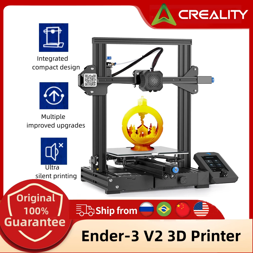 CREALITY Ender 3 V2 3D-принтер высокая точность печати стабильный источник питания DIY сборка