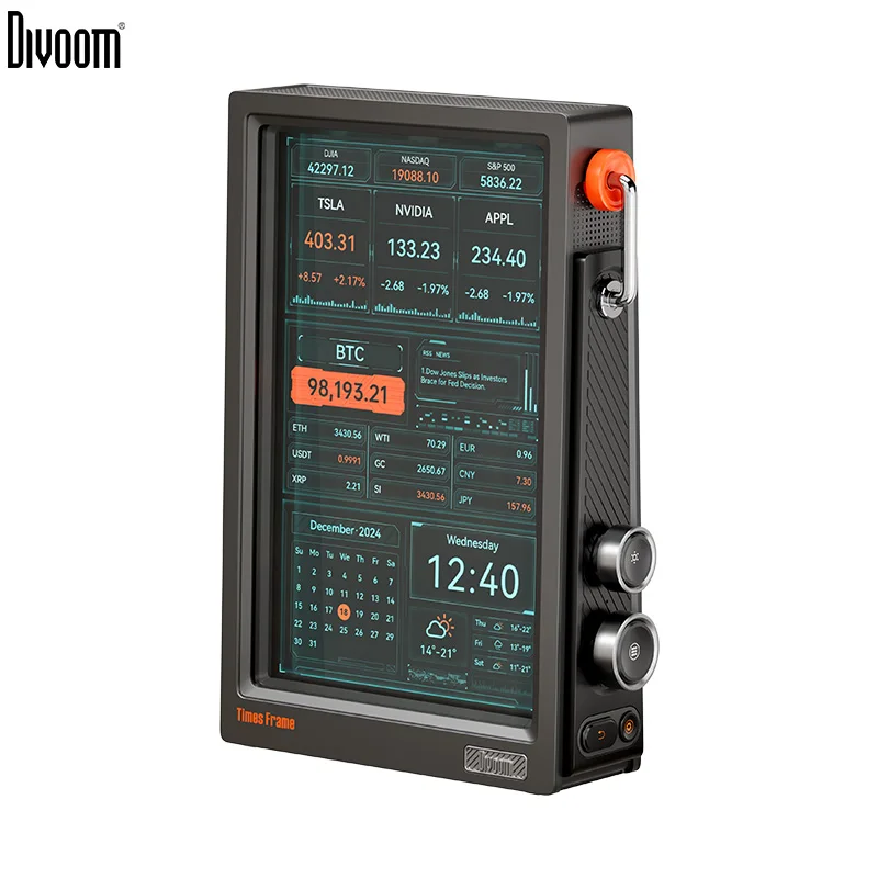 Умные цифровые часы Divoom Times Frame 10,1 дюйма |   Pixel Art DIY, крипто-акции, погода и календарь |   Техническая подарочная настройка стола