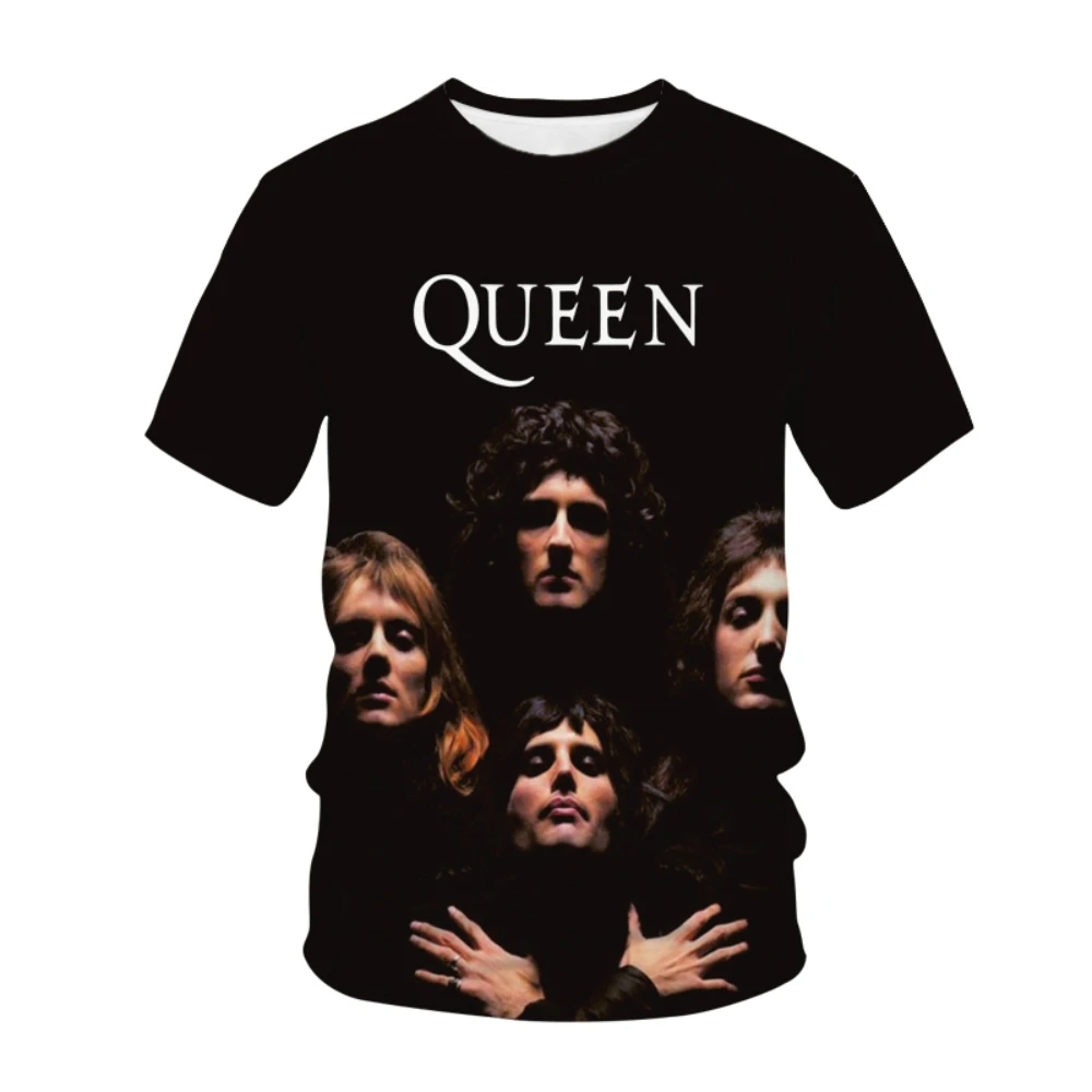 Фото Рубашка Freddie Mercury футболки Queen для мужчин и женщин, с 3D принтом, в стиле рок, готика, ретро, уличная одежда, летняя одежда для мальчиков и девочек №2