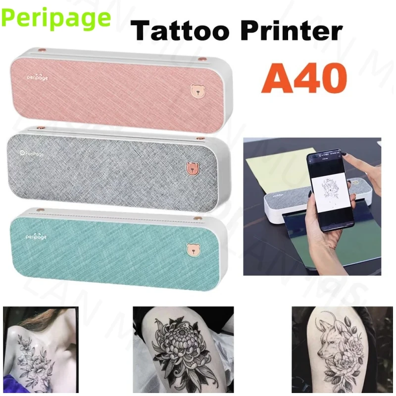 Фото Портативный принтер A4 Peripage, мини-принтер для татуировок, термобумага без чернил, беспроводная версия Bluetooth, 203/304Dpi №3