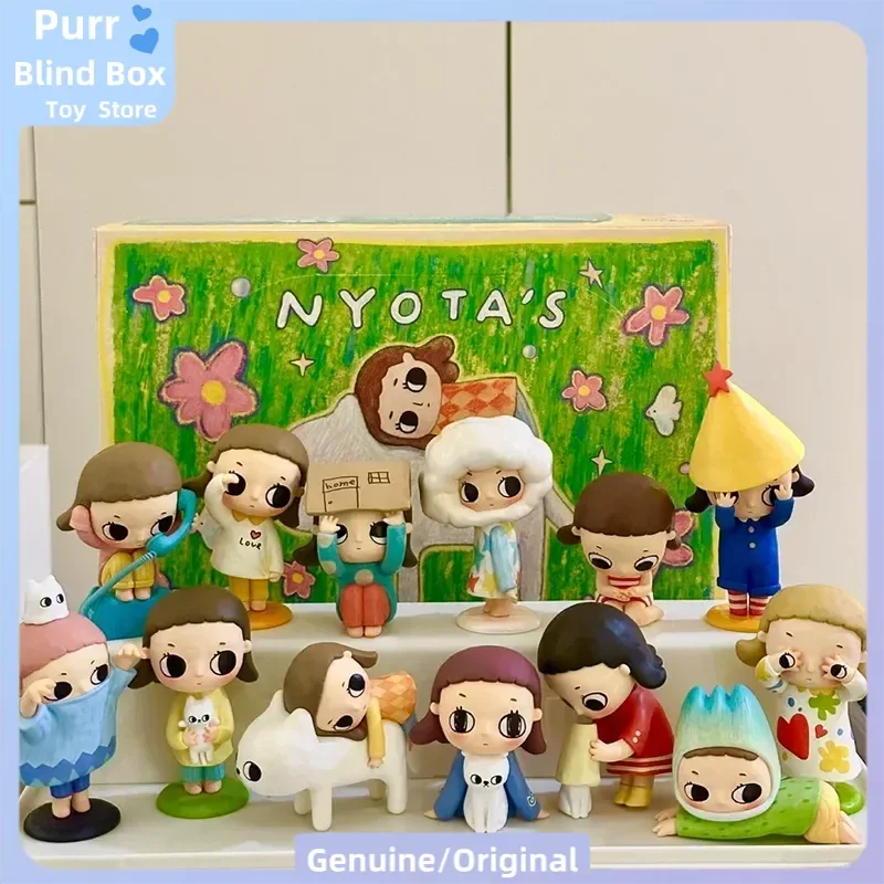 Фото Подлинная POPMART Nyota V1 Fluffy Life Series слепая коробка милая экшн-фигурка модель игрушки загадочная коробка настольное украшение подарок на день рождения №2