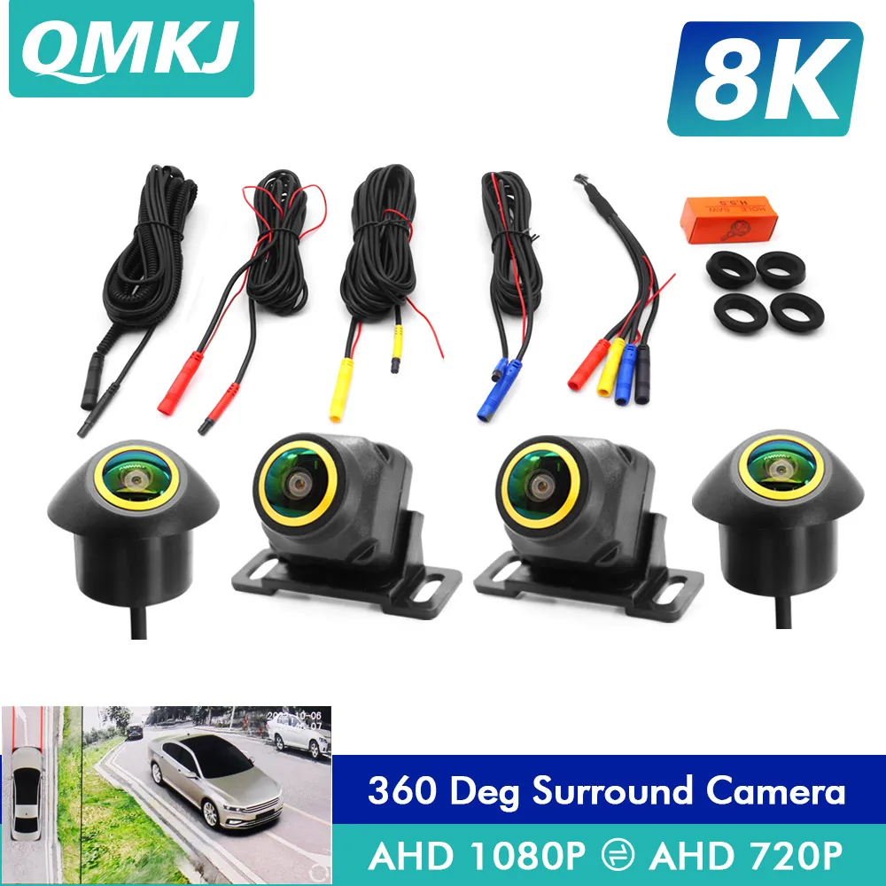 8K AHD 1080P Автомобильная панорамная система с камерой на 360 ° для мультимедийного экрана Android, мультимедийная система Android с функцией 360APP
