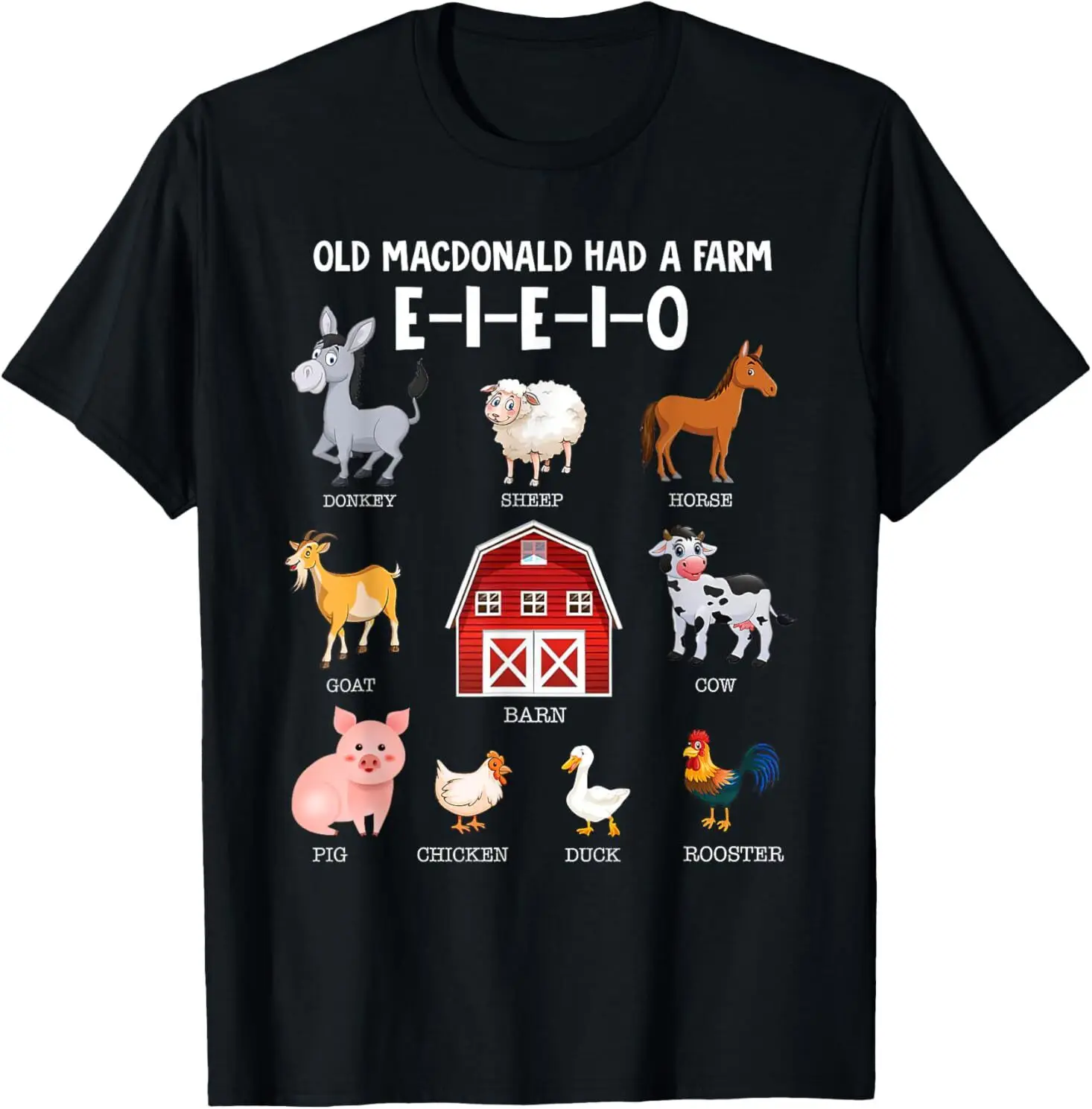 Футболка для малышей с сельскохозяйственными животными Old MacDonald Had a Farm E-I-E-I-O