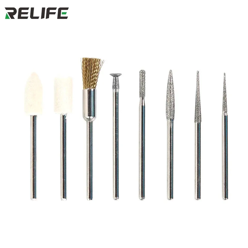 RELIFE RL-068 6-скоростная мини-полировальная ручка с регулировкой мощности для ремонта процессора и материнской платы Полировка экрана с 8 шлифовальными головками
