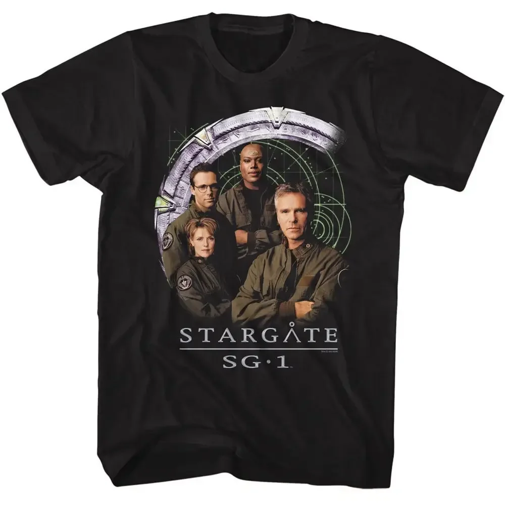 Черная футболка Stargate Cast and Gate