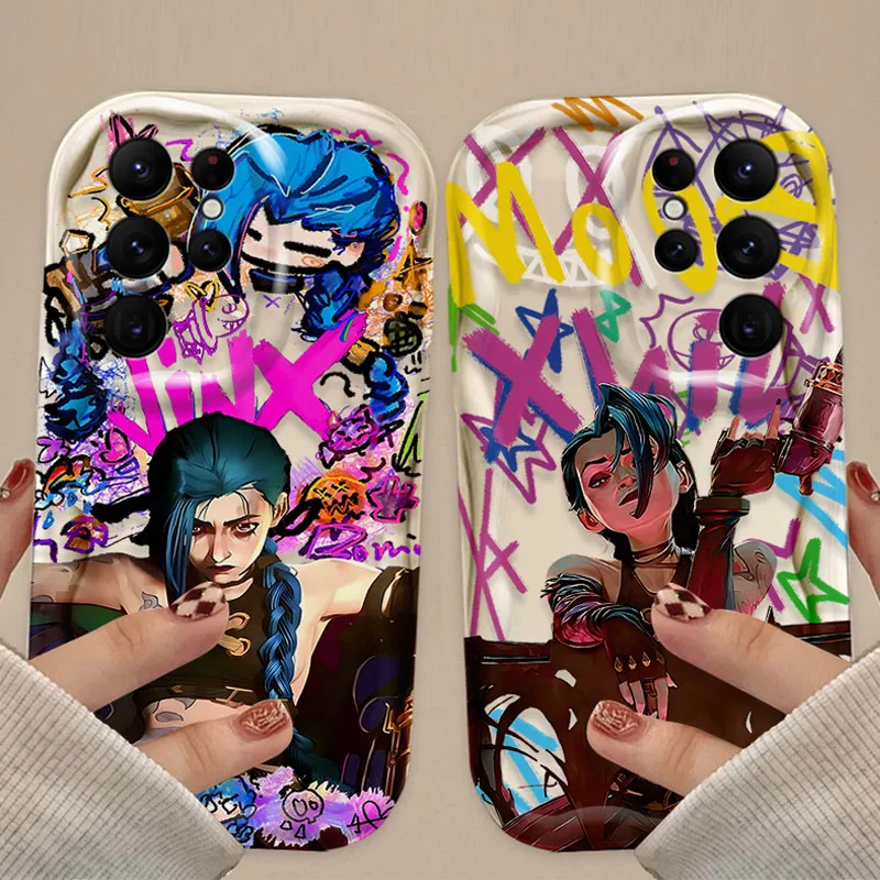 Чехол Cool Arcanes Jinxs 3D Wave для Samsung Galaxy A54 A34 A24 A14 A13 A53 A33 A73 A23 A52 A52S A32 A22 A12 A51 A71 Задняя крышка