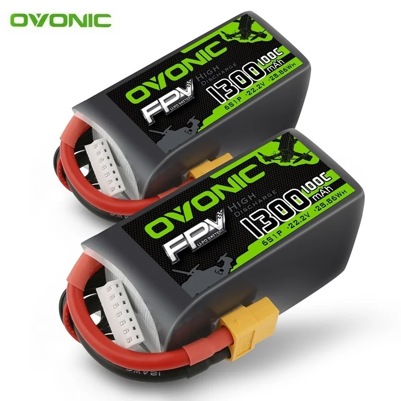 Оригинальный OVONIC 1300 мАч 22,2 В 100C Lipo аккумулятор для радиоуправляемого вертолета Quadcopter FPV Racing Drone Запчасти с разъемом XT60