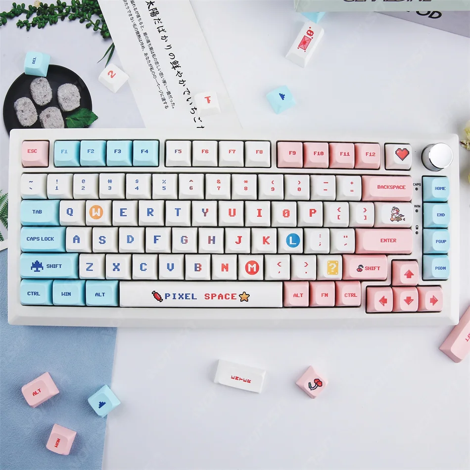 USLION XDA профиль 125 клавиш пиксель войн английский колпачки клавиши PBT краска Сублимация для MX Переключатель подходит для 61/64/68/87/96/104/108 колпачки клавиш