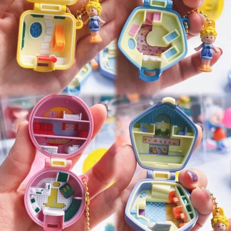 В наличии Bandai Аутентичная репродукция Polly Pocket Treasure Box Очарование Gashapon Миниатюрные детали Ностальгическая коллекция игрушек