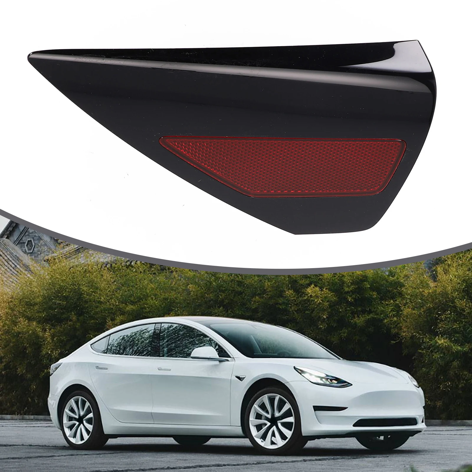 Практичный отражатель дверной крышки зарядки для Tesla Model 3Y 2017-23, левый, простой в установке 1084854 -99-J 108485499 J (art.: 3920ca37d13cd) - 3920ca37d13cd