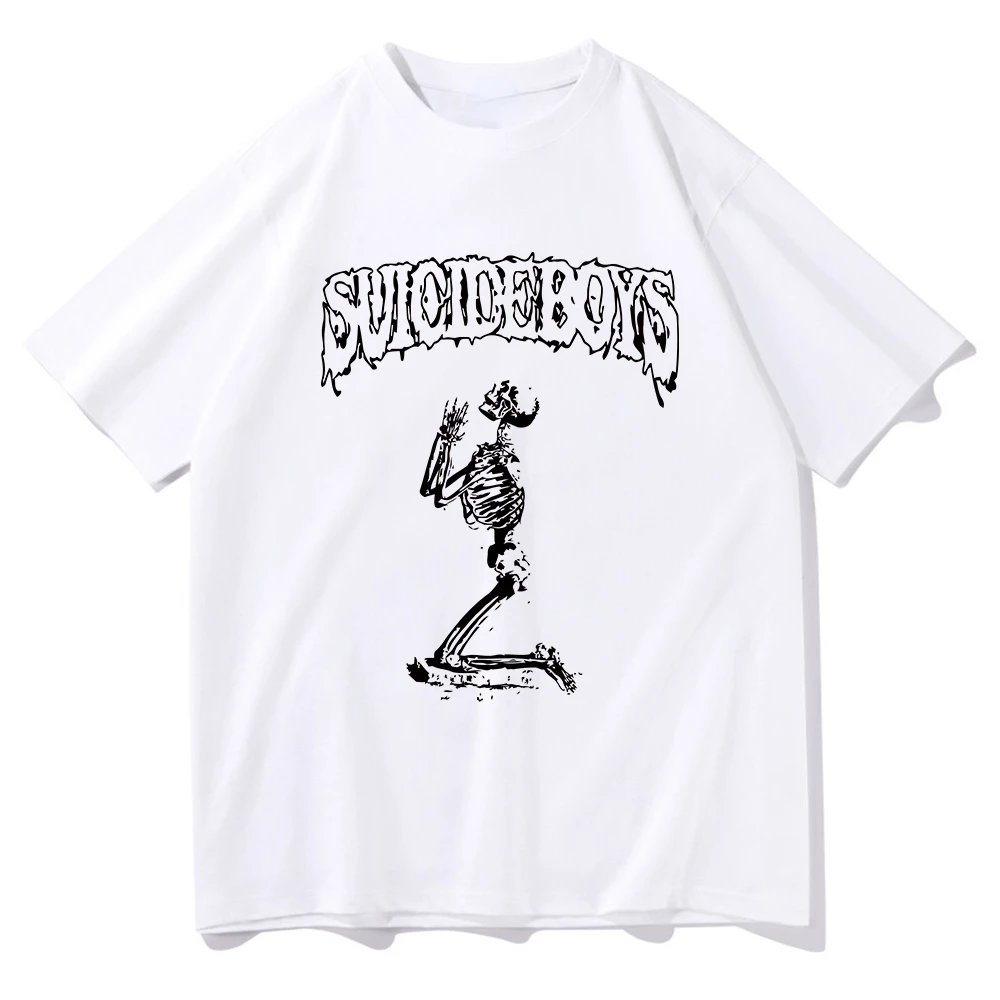 Фото Футболка Suicideboys Merch в американском стиле хип-хоп с круглым вырезом, Повседневная футболка в стиле Харадзюку С уникальным принтом, топы высокого качества из хлопка №2