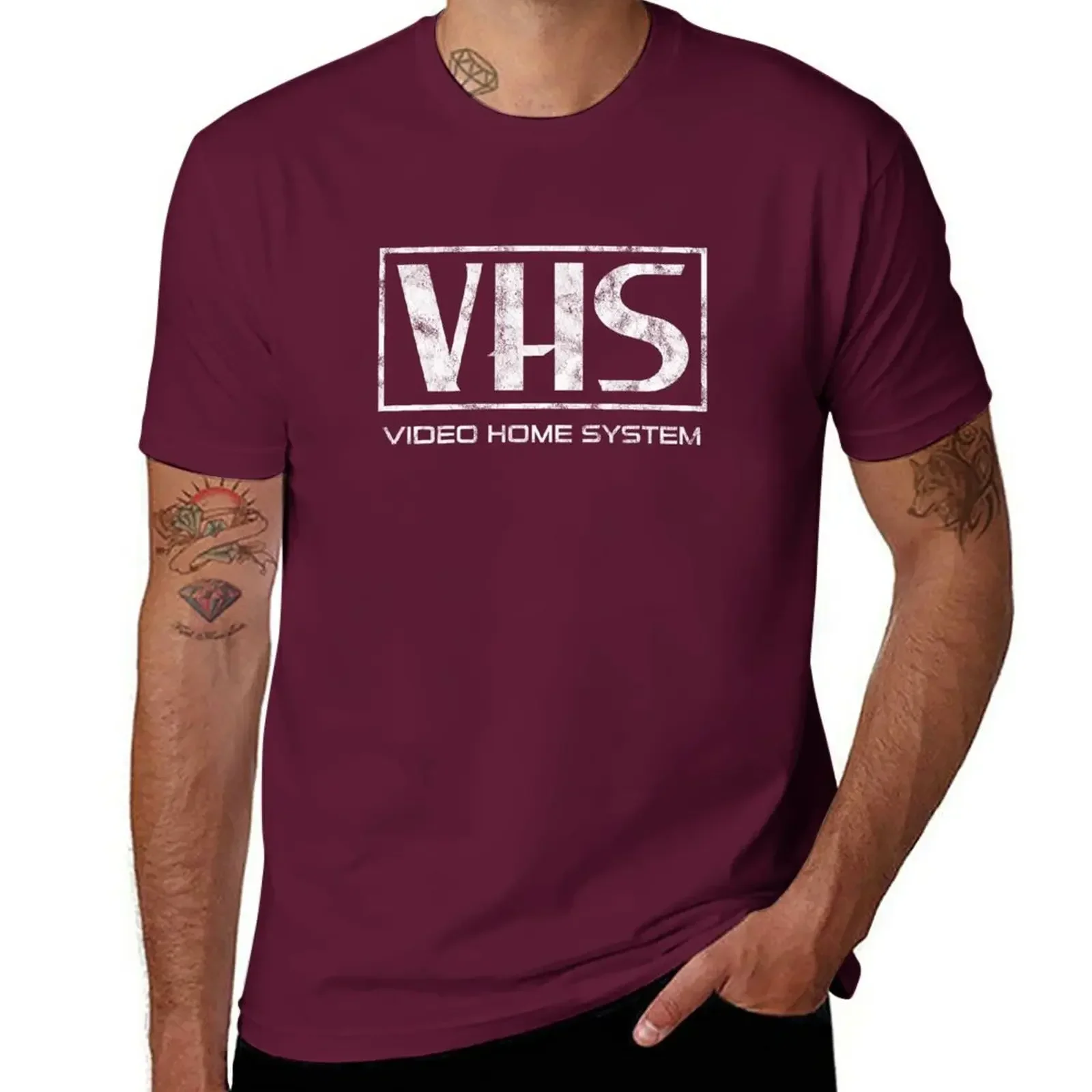 Фото Новинка Мужская толстовка с принтом VHS на заказ женская модная Видео домашняя система (винтажная) забавная футболка с круглым вырезом №3