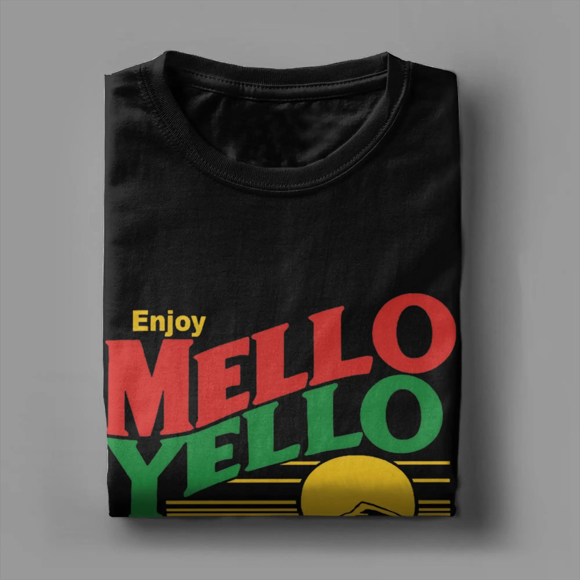 Фото Футболка Drink Mellos Yellows, пляжные забавные футболки, хлопковая модная крутая футболка для мужчин, повседневные топы с короткими рукавами №3